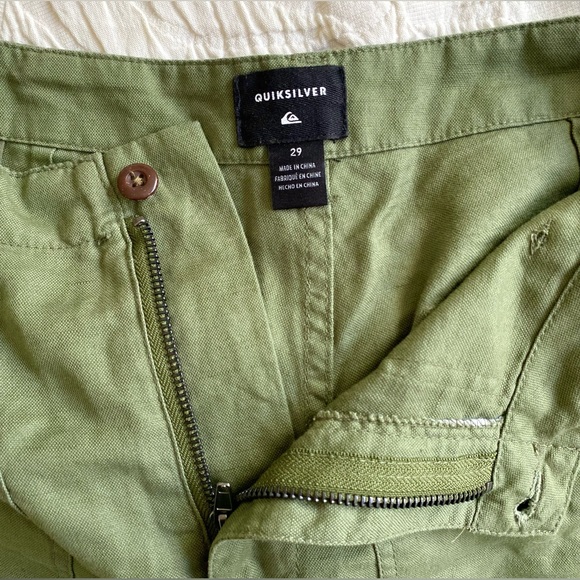 Quiksilver Linen Shorts in Olive Size 29 - Picture 3 of 6